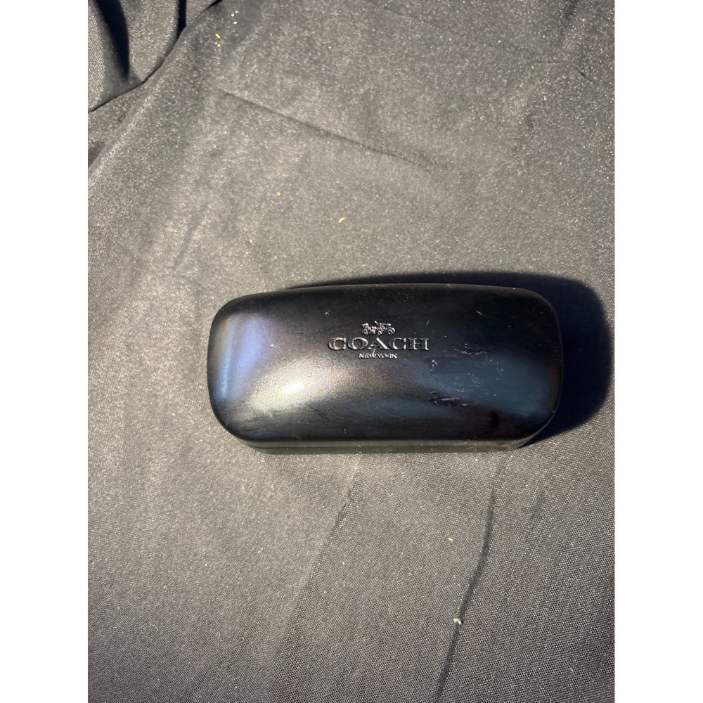 Coach New York Black Hard Shell Eyeglass Sunglasses Case Clamshell Logo‎